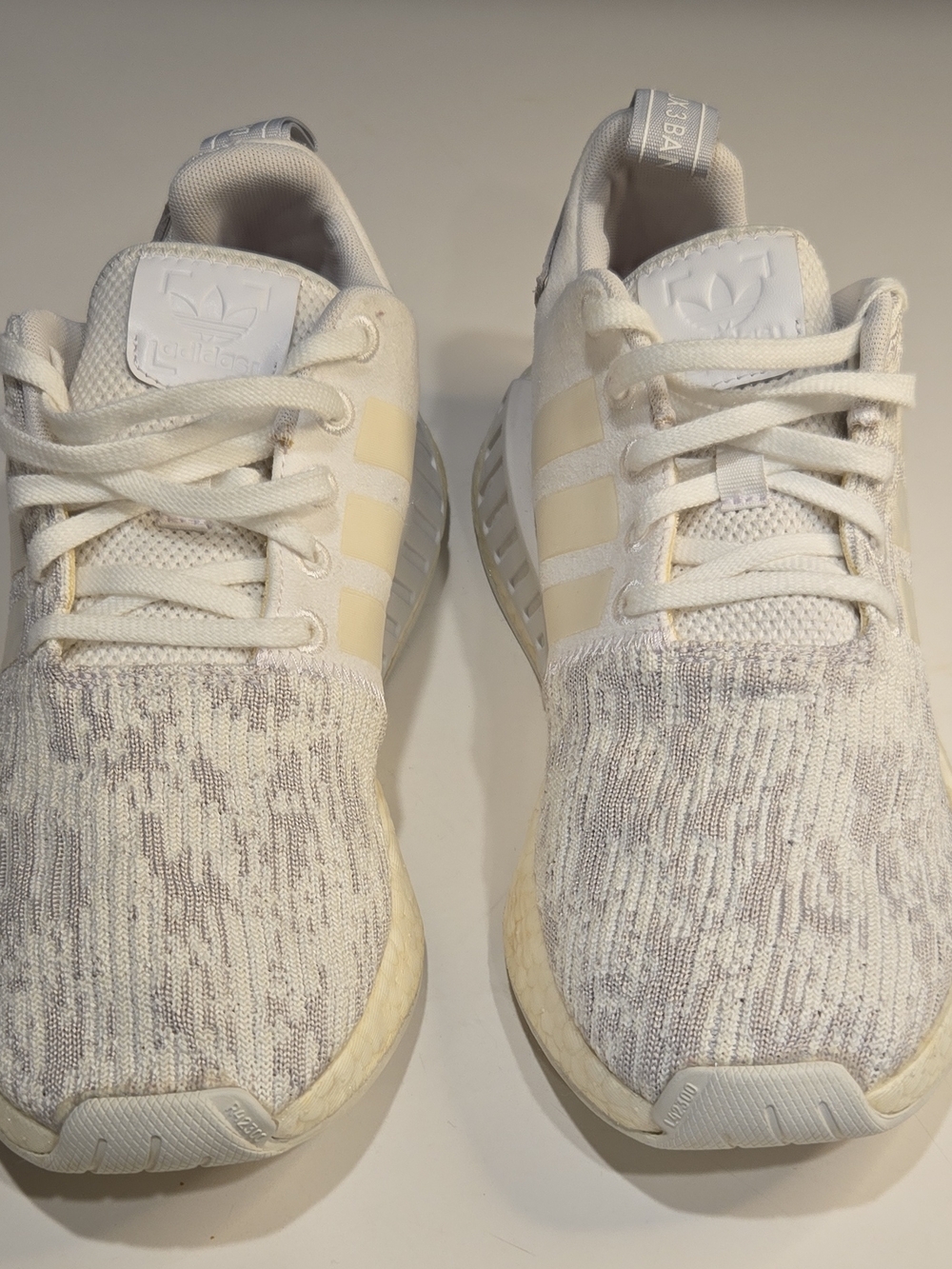 Adidas White Cream Knit Sneakers